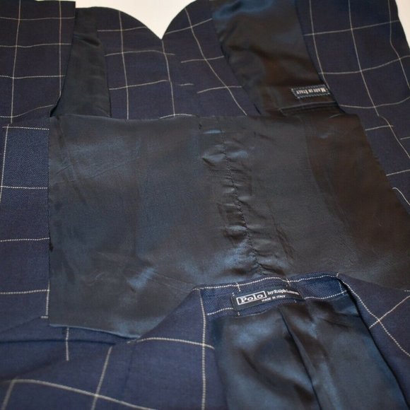 42L Polo Ralph Lauren Corneliani SILK Navy BLAZER - Picture 5 of 7